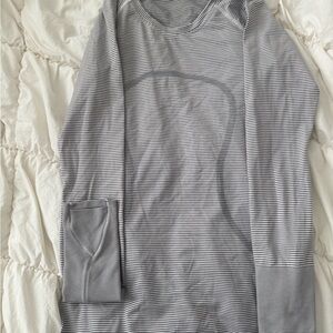 lululemon athletica Gray Striped Top